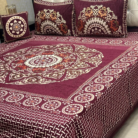 4pc Imported Velvet Bedsheet with Pillows