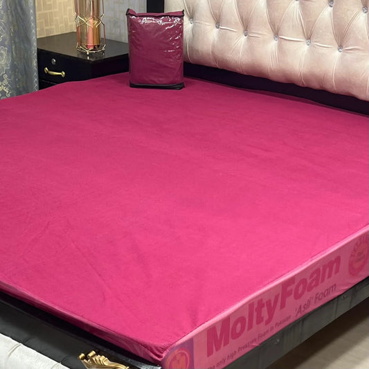 Premium Plain Mattress Cover - Pink
